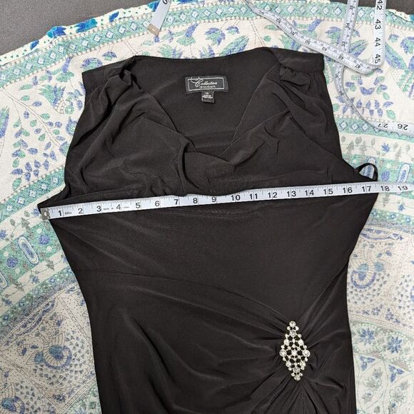 Collection DressBarn‎ Size 10 Women's Black Fitted Bodycon Maxi Dress with Slit - Picture 5 of 11